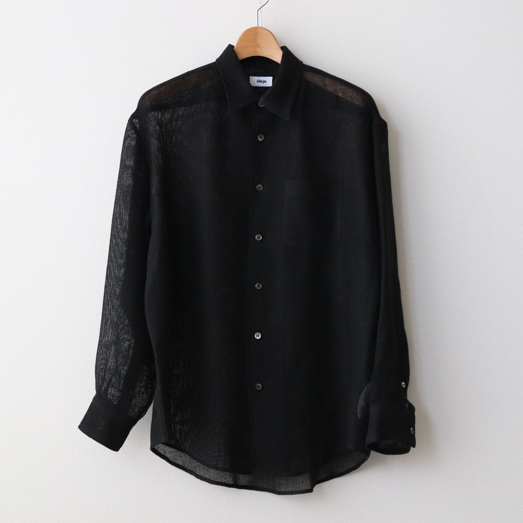 トップス Allege Linen Mesh Shirt BLACK ALLEGE（アレッジ）の「【ALLEGE】Linen Mesh Shirt（シャツ