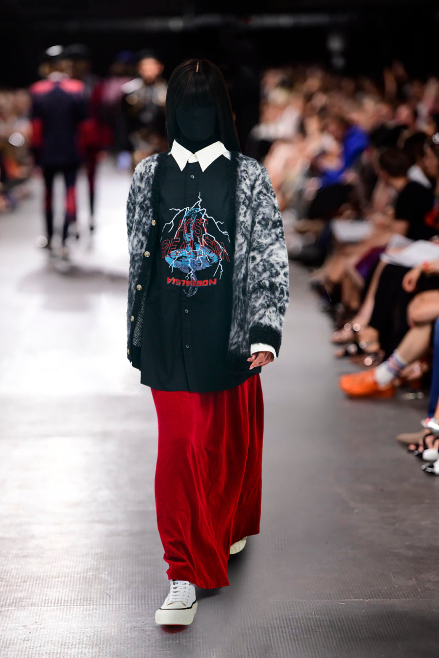 PYTHON PATTERN MOHAIR CARDIGAN #WHITE [232-01-0501]