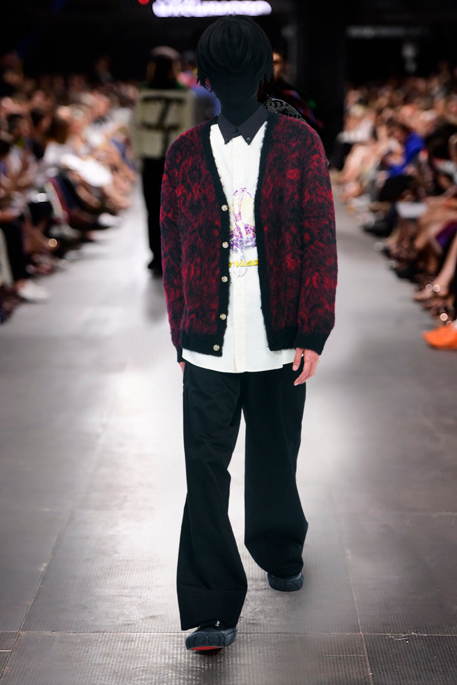 PYTHON PATTERN MOHAIR CARDIGAN #RED [232-01-0501] - YUKI
