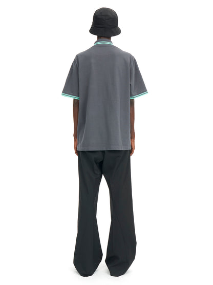 Y NECK POLO SHIRTS #GREY [241-01-0601]