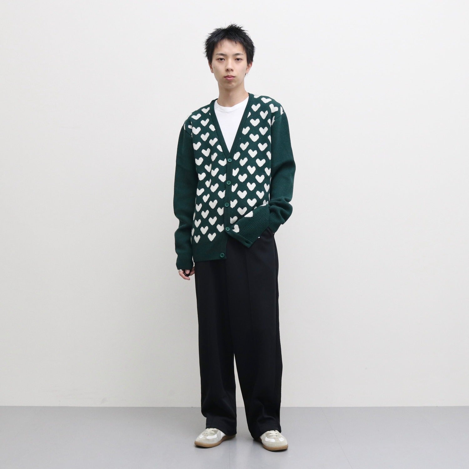 Kyle Heart Cardigan #Green [AW23-103K]