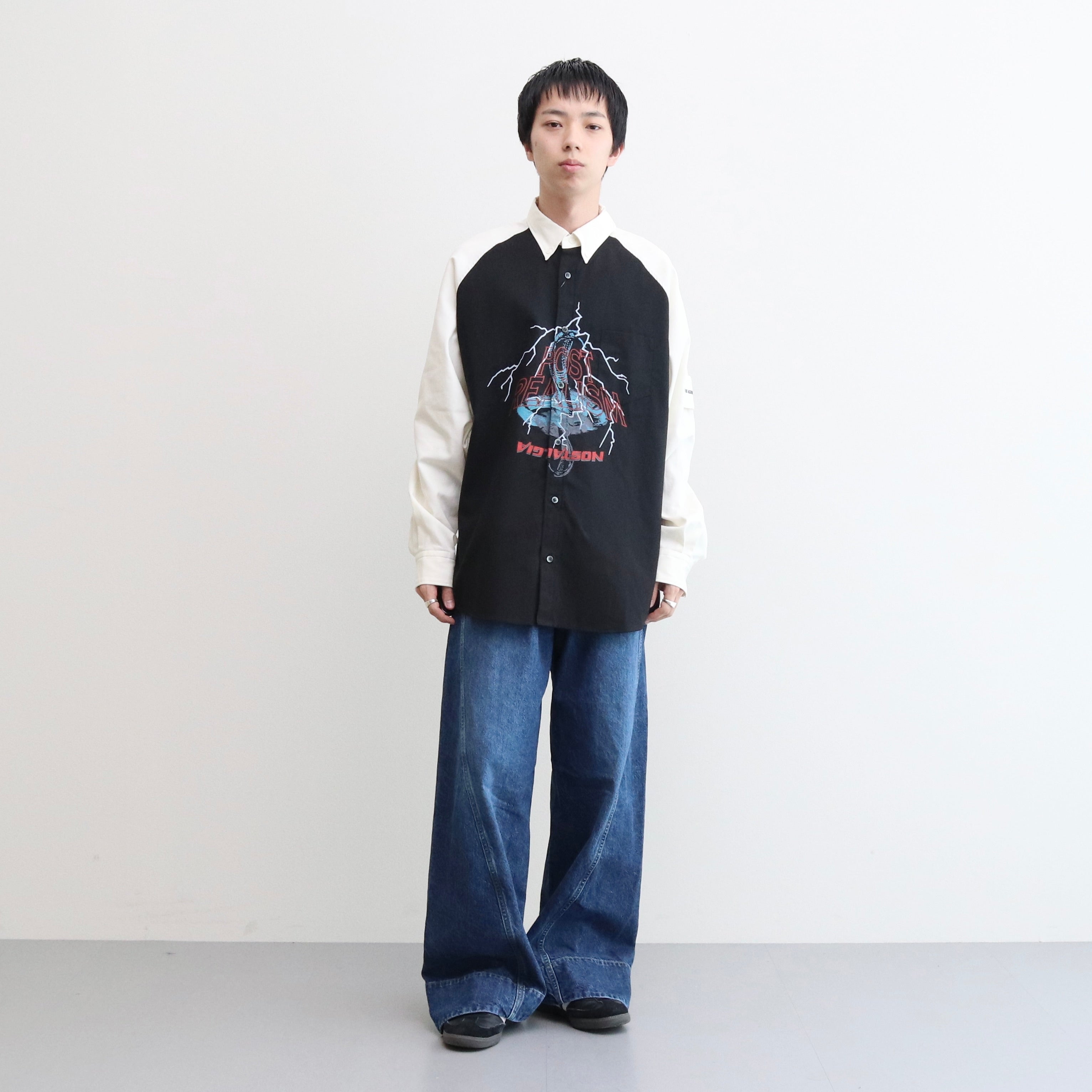 【訳あり】RAGLAN SLEEVE SHIRTS #BLACK [232-01-0101]