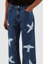 Parker Workwear Birds Pants #Washed Blue [AW23-005P]