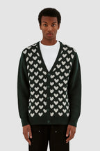 Kyle Heart Cardigan #Green [AW23-103K]