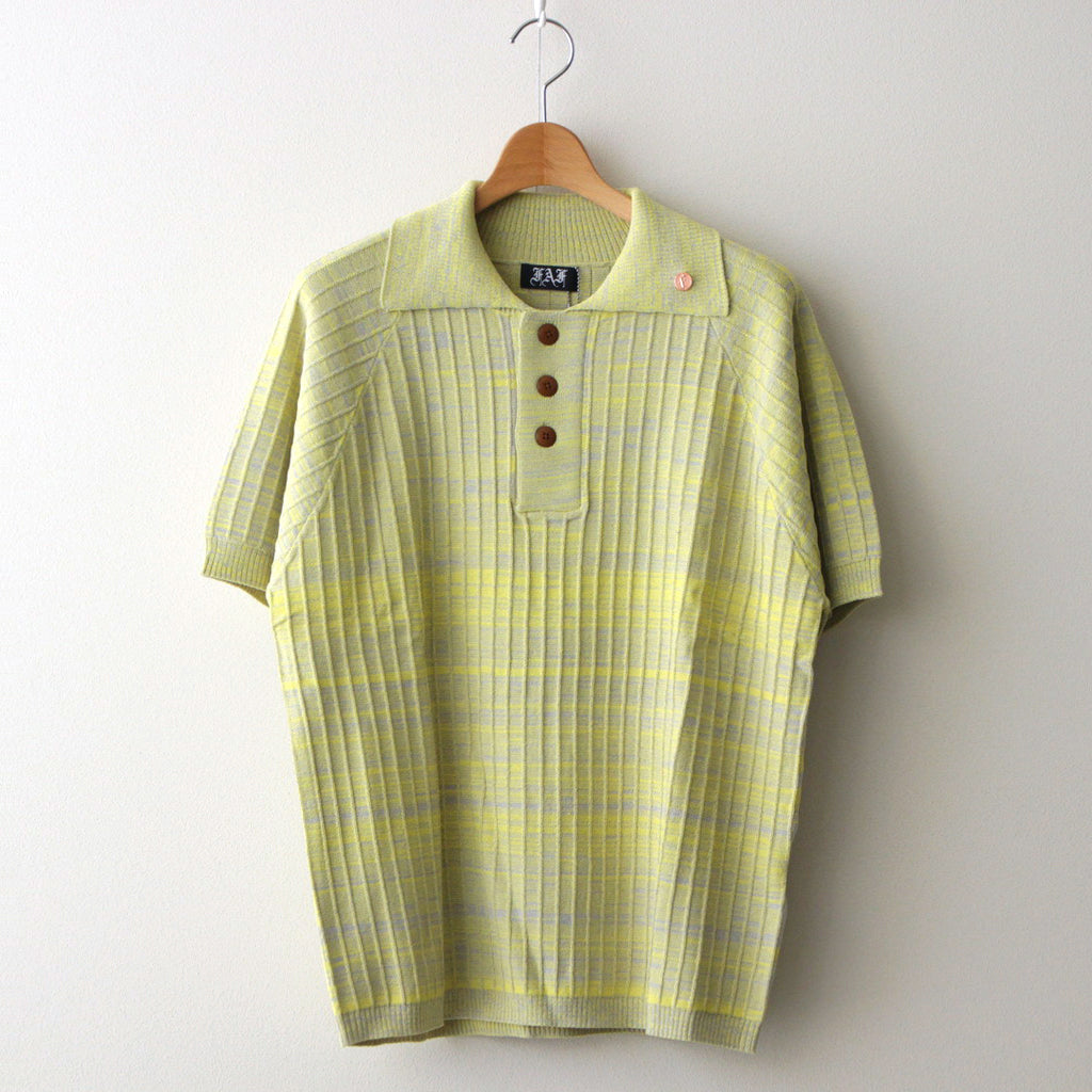 Viscose Rib Knit Polo #Yellow [002121303]