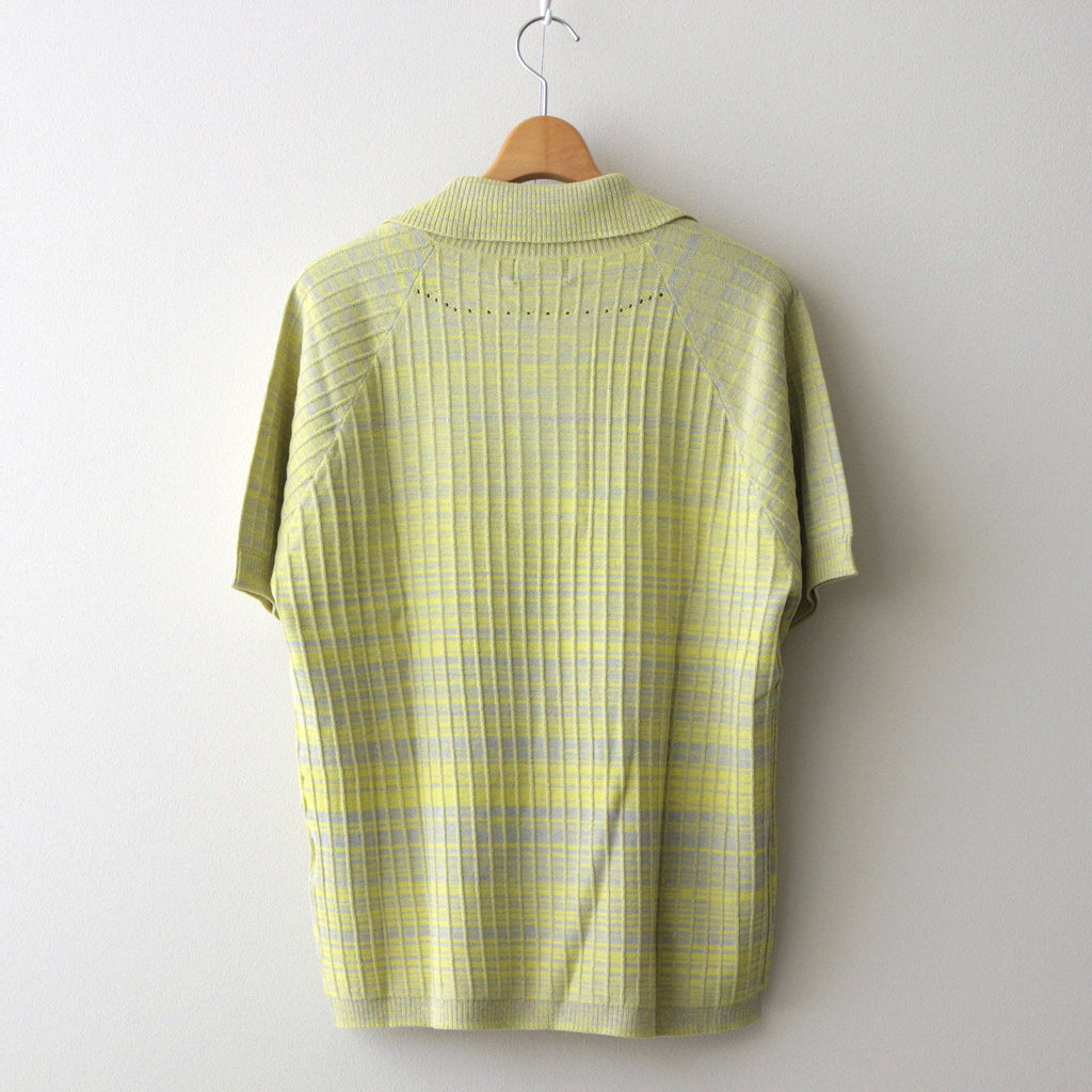 Viscose Rib Knit Polo #Yellow [002121303]