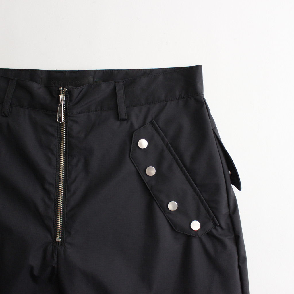 SNAP ZIPPER NYLON PANTS #Black [SHSS24012]