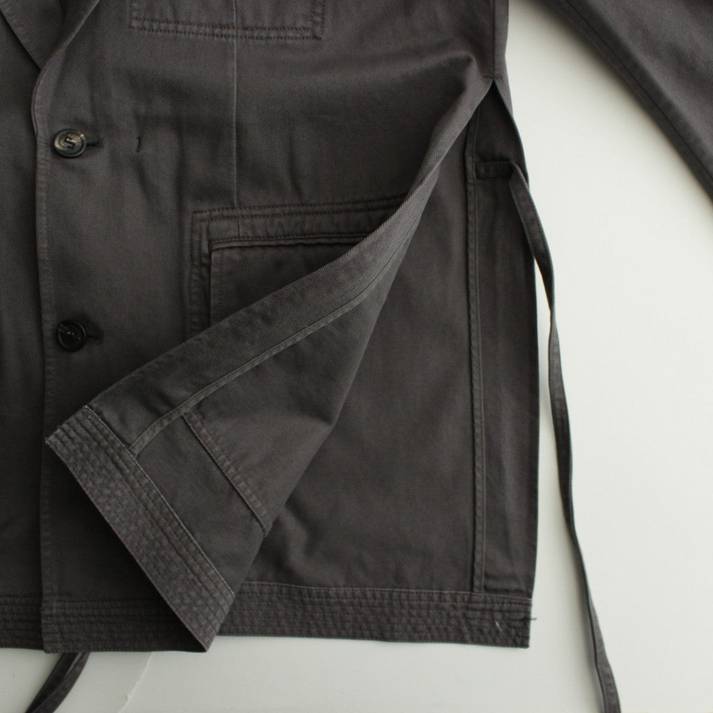 KIMONO BREASTED JACKET (cotton) #chacoal black [S24SS05JKT]