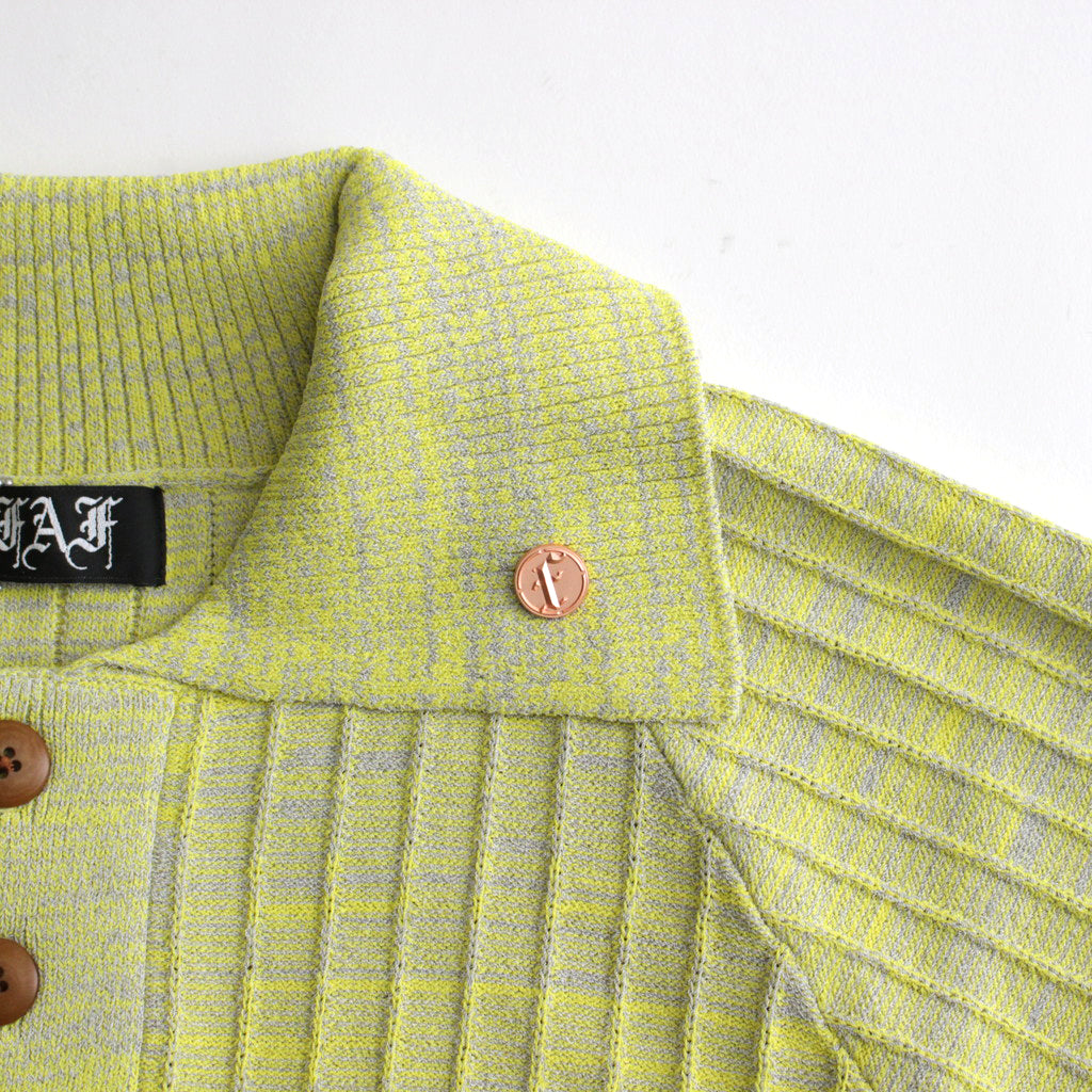 Viscose Rib Knit Polo #Yellow [002121303]