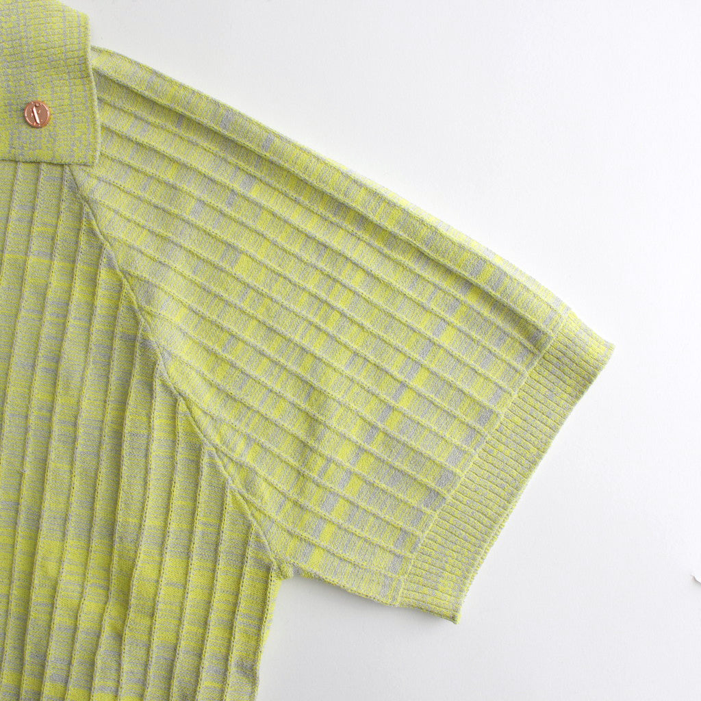 Viscose Rib Knit Polo #Yellow [002121303]