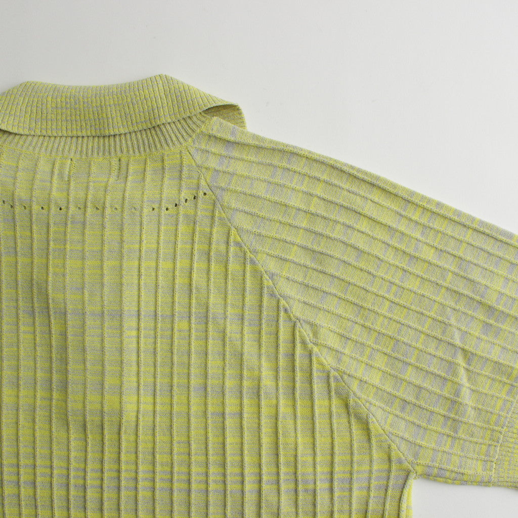 Viscose Rib Knit Polo #Yellow [002121303]