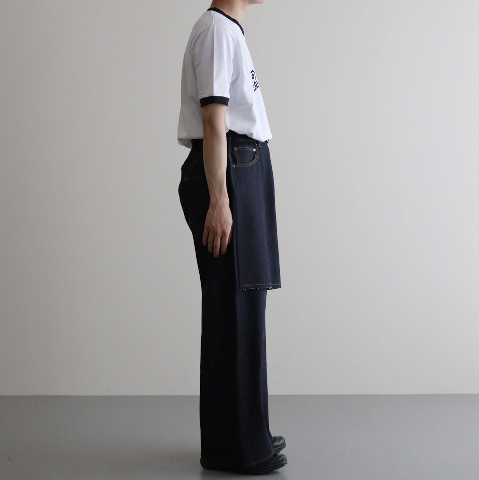 SKIRT WIDE DENIM PANTS #Indigo [SHSS24029]