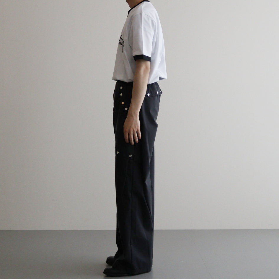 SNAP ZIPPER NYLON PANTS #Black [SHSS24012]
