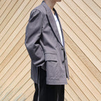 KIMONO BREASTED JACKET (cotton) #chacoal black [S24SS05JKT]