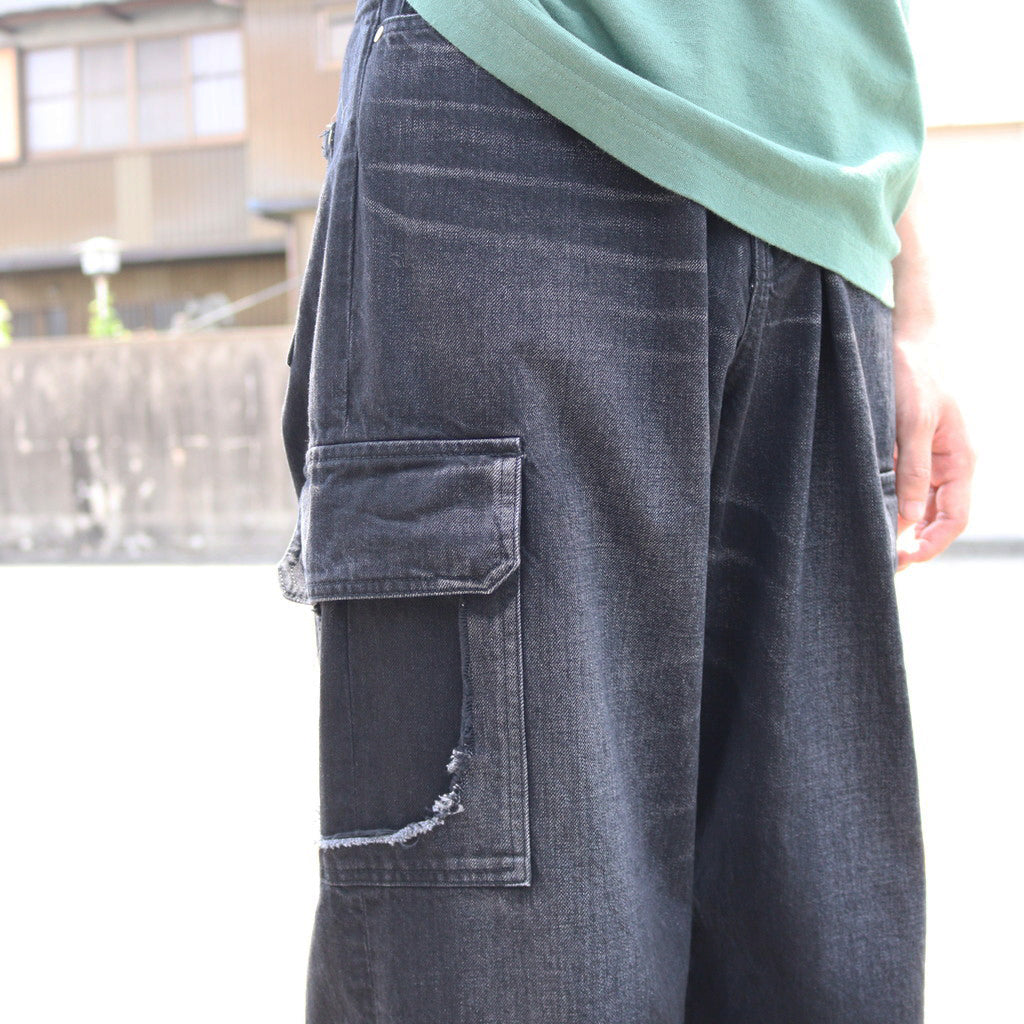 SHAFFER DENIM WIDE PANTS #Washed Black [SHSS24030]