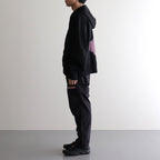 BACK PRINTED ZIP UP HOODIE #BLACK [241-01-0602]