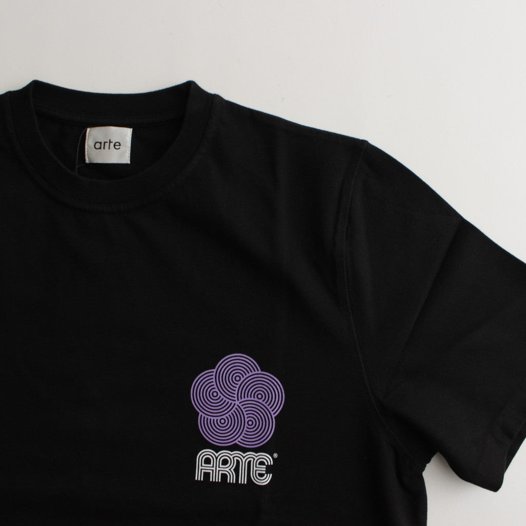 Circle Flower Back Front Print T’shirt #Black [SS24-020T]