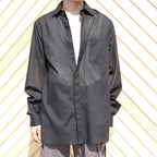 THE KIMONO BREASTED SHIRT #black [S24SS02SH-C]