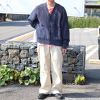 Curve Zipper Track Pants #Cream/Navy [SS24-056P]