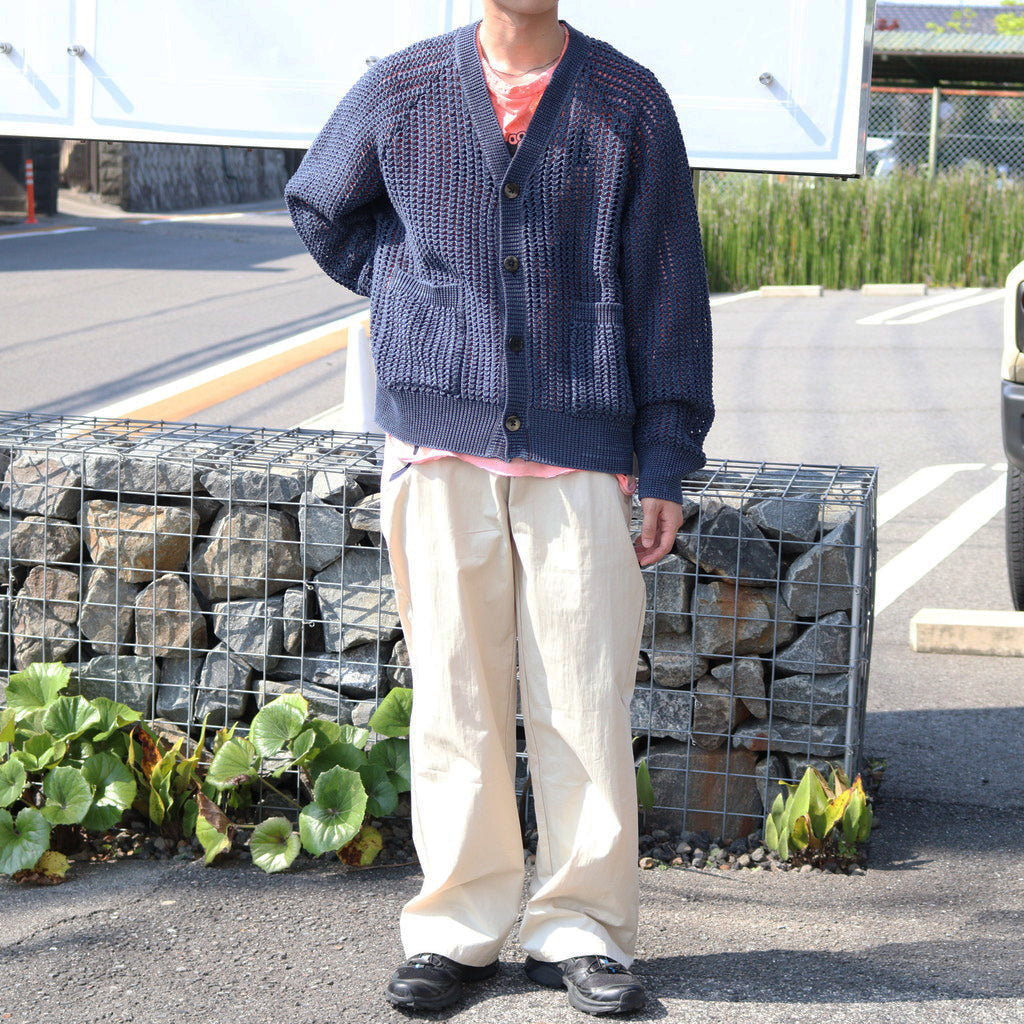 Curve Zipper Track Pants #Cream/Navy [SS24-056P]