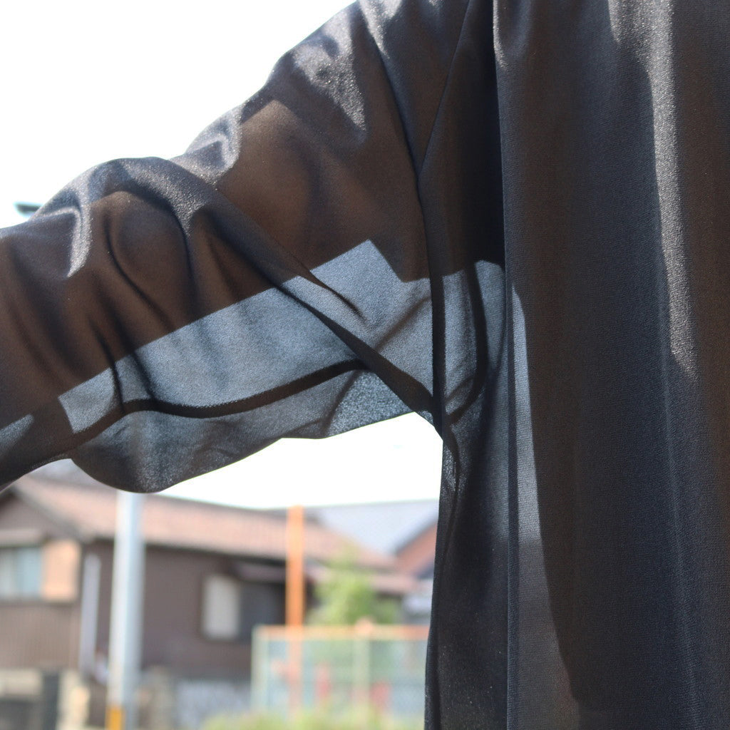 SEE THOUGH Y NECK L/S T-SHIRTS #BLACK [TS-01-0001L]