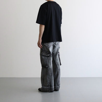 Y NECK T-SHIRTS #BLACK [TS-01-0001]