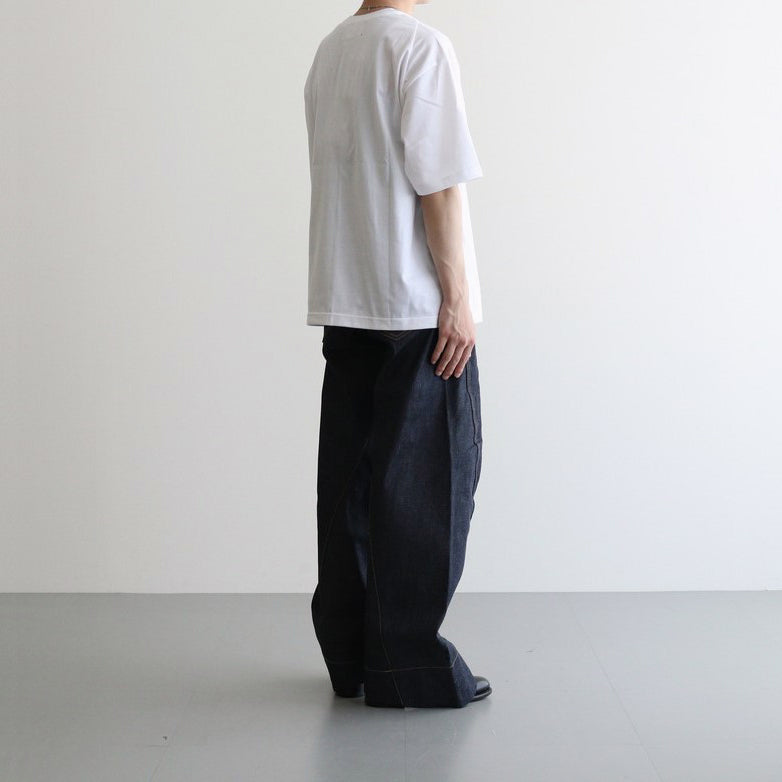 Y NECK T-SHIRTS #WHITE [TS-01-0001]