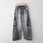 TWISTED DENIM CARGO #BLACK [241-01-0203]