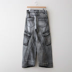 TWISTED DENIM CARGO #BLACK [241-01-0203]