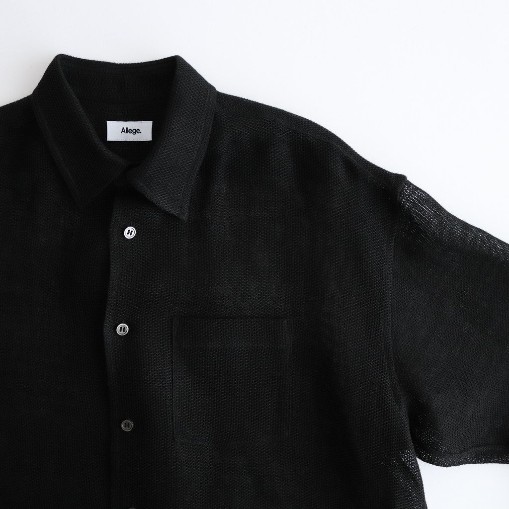 トップス Allege Linen Mesh Shirt BLACK トップス Allege Linen Mesh Shirt BLACK ALLEGE】Linen Mesh