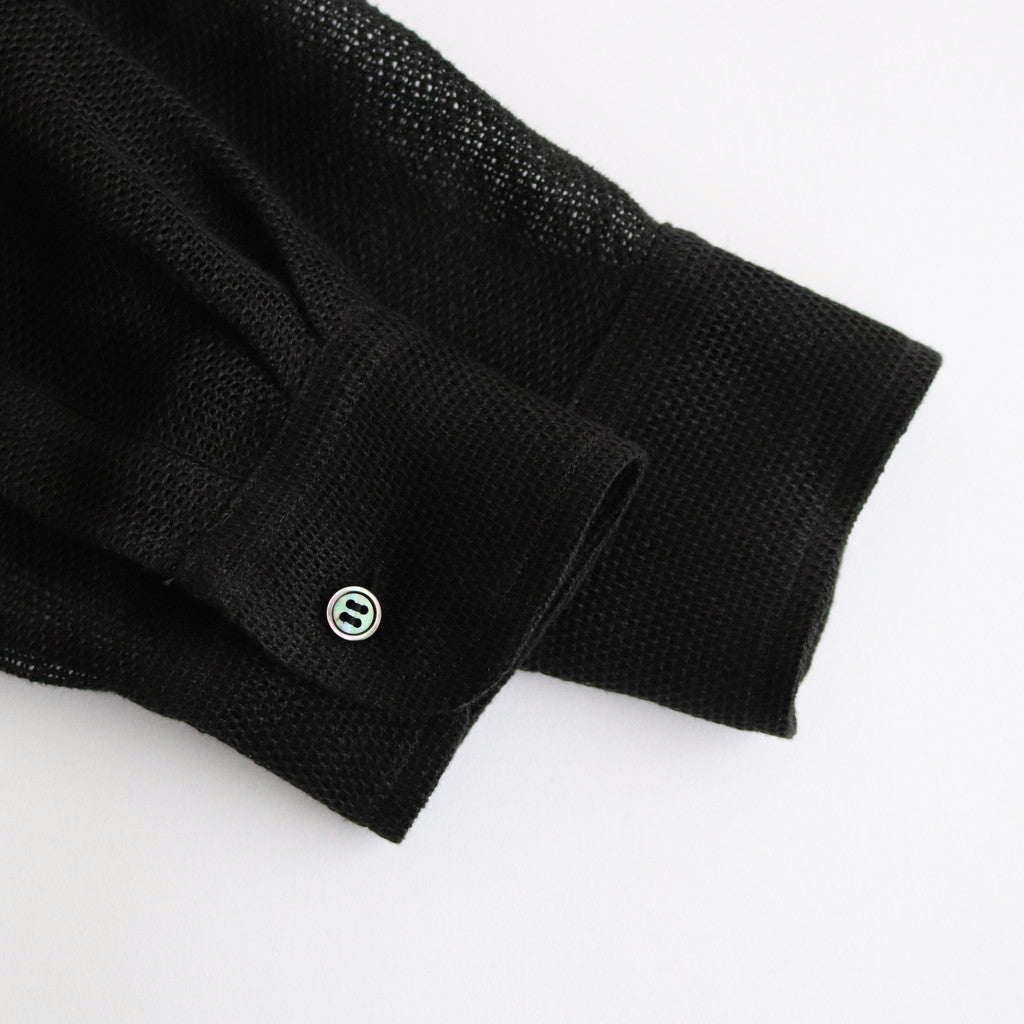 Linen Mesh Shirt #BLACK [AL24S-SH02]