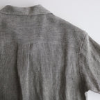 Linen Stripe Open Callor S/S Shirt #GRAY [AL24S-SH05]