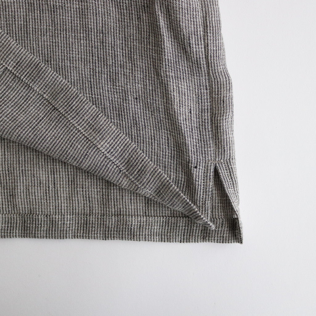 Linen Stripe Open Callor S/S Shirt #GRAY [AL24S-SH05]