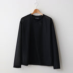 SEE THOUGH Y NECK L/S T-SHIRTS #BLACK [TS-01-0001L]