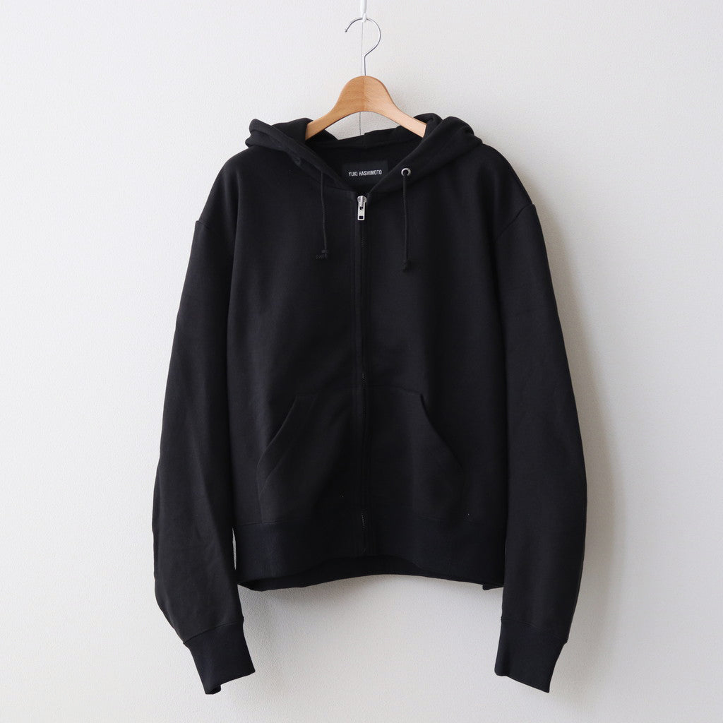 BACK PRINTED ZIP UP HOODIE #BLACK [241-01-0602]