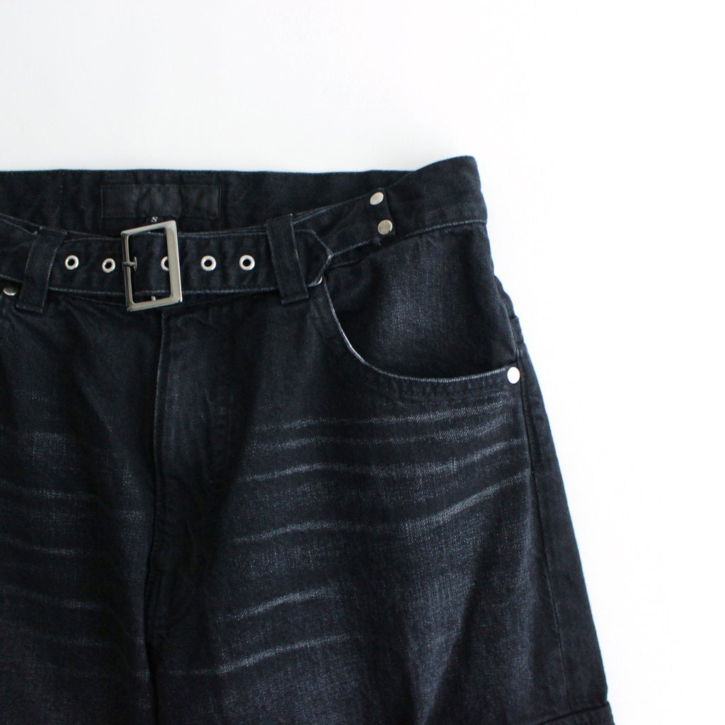 SHAFFER DENIM WIDE PANTS #Washed Black [SHSS24030]