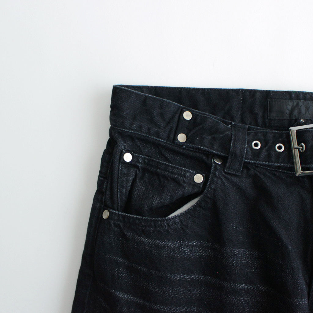 SHAFFER DENIM WIDE PANTS #Washed Black [SHSS24030]