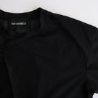 SEE THOUGH Y NECK L/S T-SHIRTS #BLACK [TS-01-0001L]