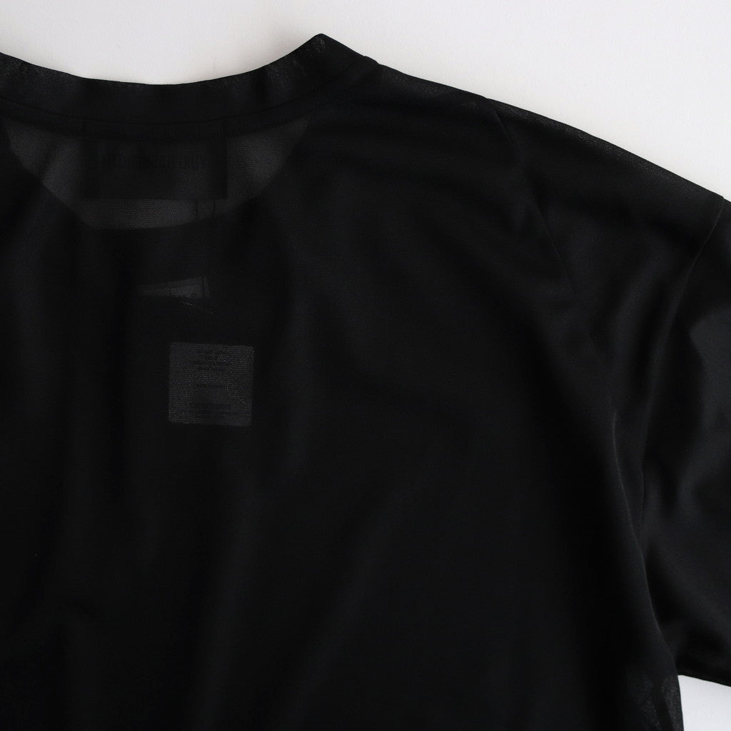 SEE THOUGH Y NECK L/S T-SHIRTS #BLACK [TS-01-0001L]