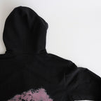 BACK PRINTED ZIP UP HOODIE #BLACK [241-01-0602]