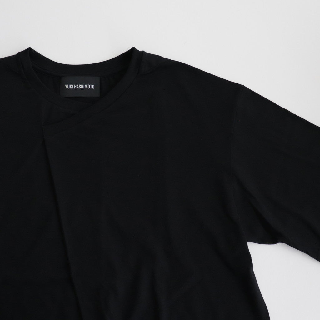 Y NECK T-SHIRTS #BLACK [TS-01-0001]