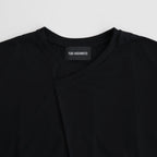 Y NECK T-SHIRTS #BLACK [TS-01-0001]