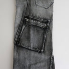 TWISTED DENIM CARGO #BLACK [241-01-0203]