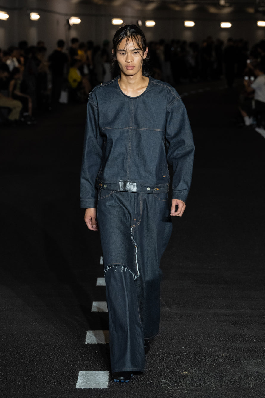 SKIRT WIDE DENIM PANTS #Indigo [SHSS24029]