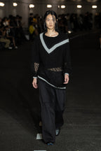 SKIRT WIDE DENIM PANTS #Black [SHSS24029]