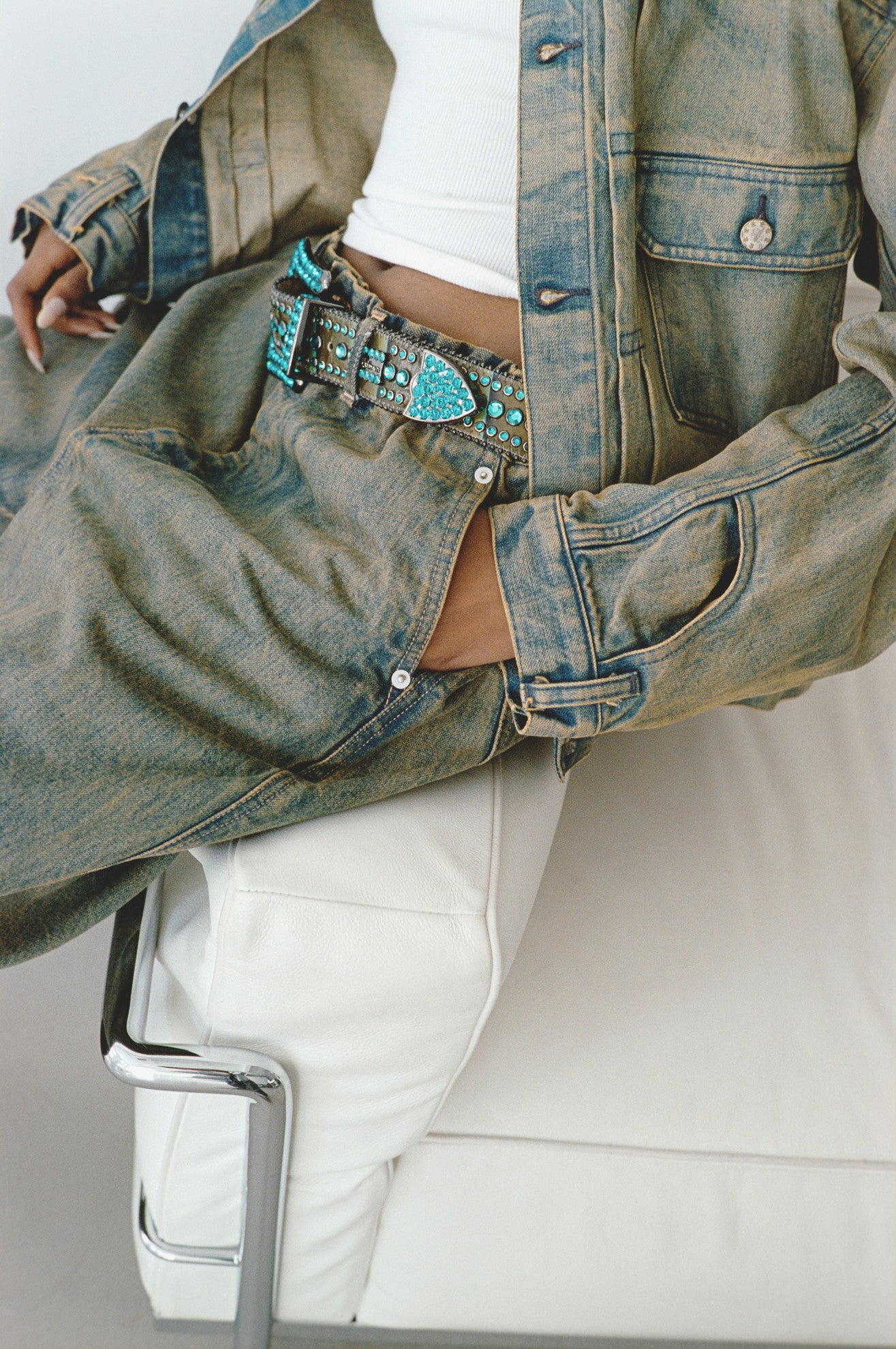 Denim wide pants #BLUE [TTT-2024SS-PT04] – Reraise