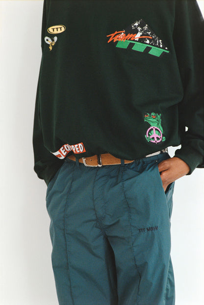 Mulch embroidery crew neck sweat #BLACK [TTT-2024SS-CT06]