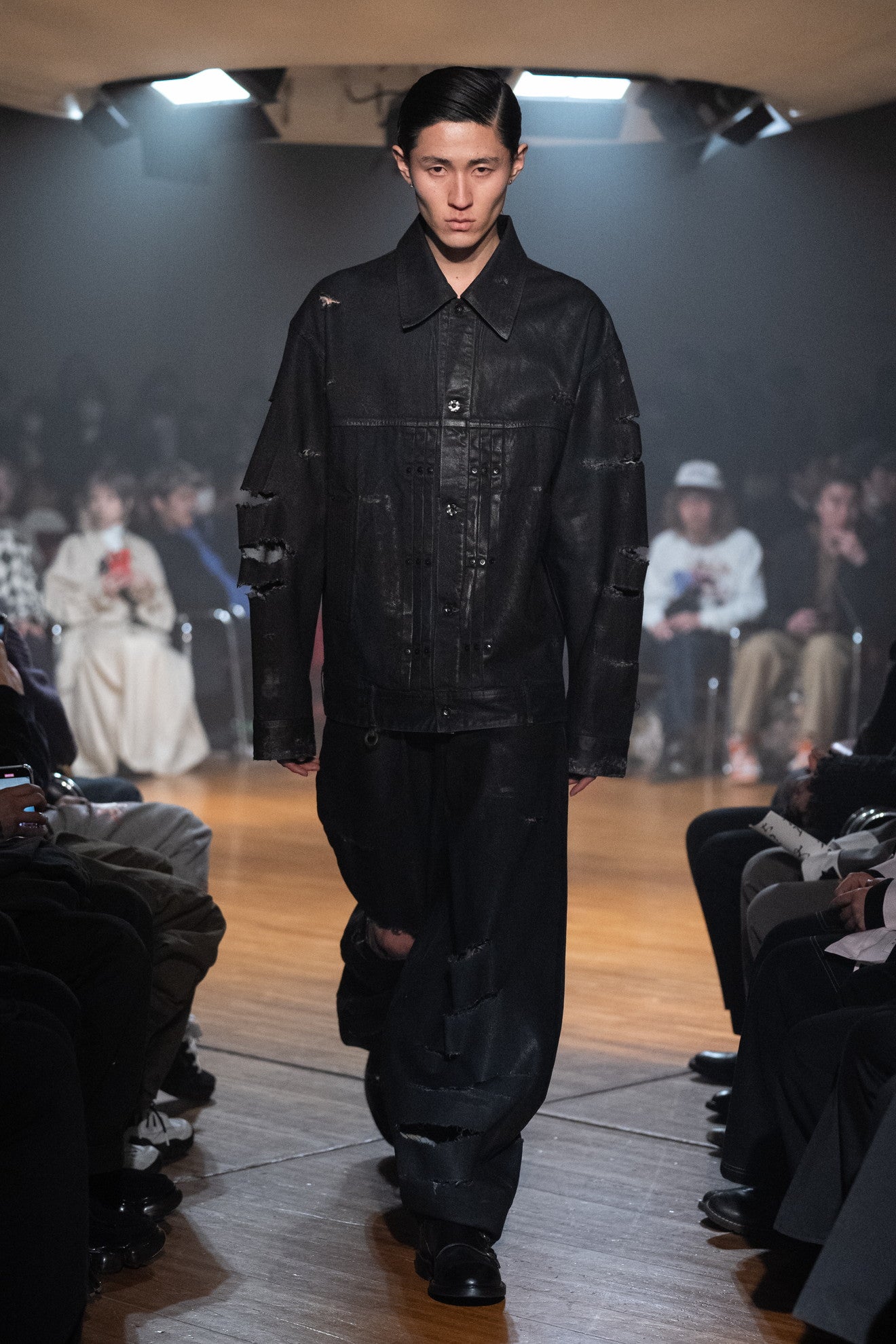 KNICKER BOCKERS DENIM (coating damaged) #INDIGO × BLACK COATING [S23AW24DNM-CRASH]