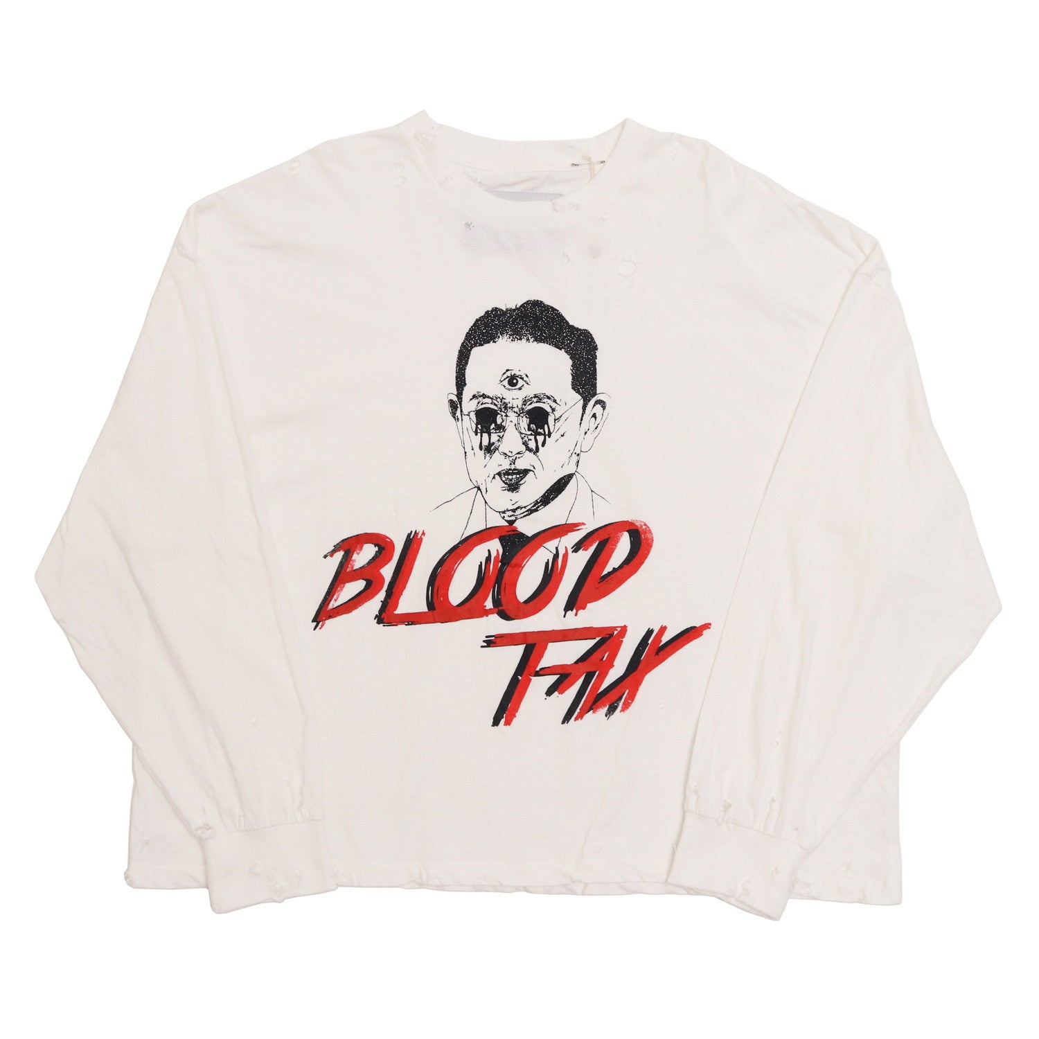 BLOOD TAX LONGSLEEVE T/S #WHITE [TF-24SS-GERIRA-W]