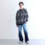 Diamond pull over knit #NAVY [TTT-2024SS-KT04]